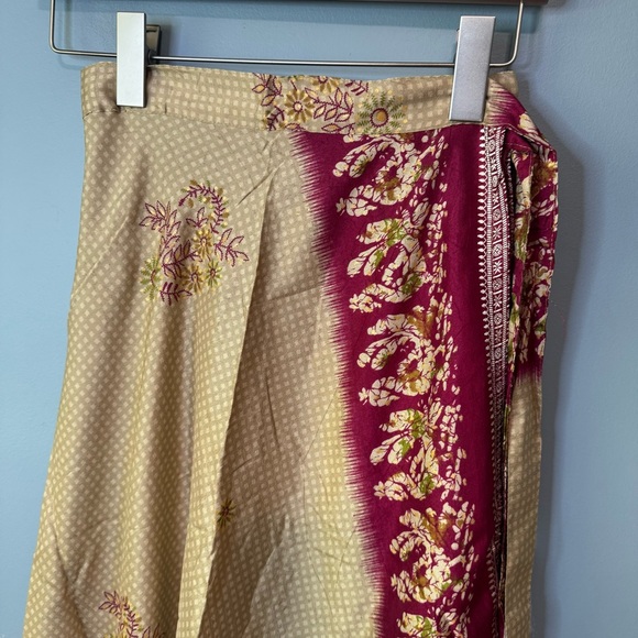 Junglee Billee Boho Silk Reversible Wrap Maxi Skirt India. NWT. One Size - Picture 2 of 16